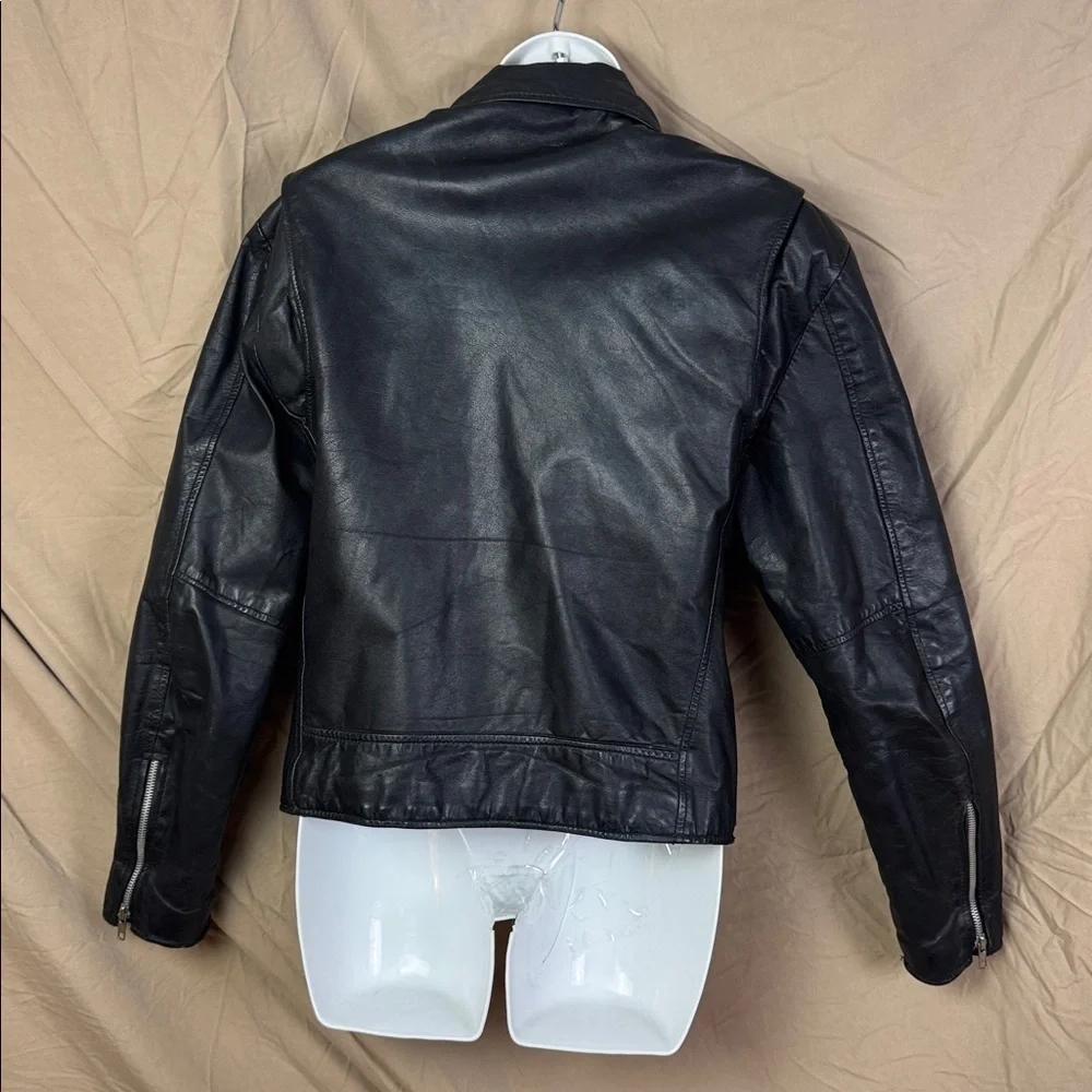 Vintage Berman’s leather moto motorcycle jacket size 36 unisex black - Picture 3 of 9